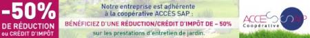 -50% sur l'entretien de votre jardin, suivant certaines conditions votre paysagiste peut vous en faire bénéficier.